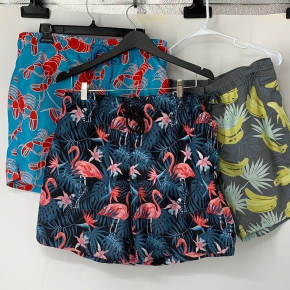Lot of 3 Original Use George Mens Beach Lounge Shorts M 5019 Elastic Drawstring - Picture 1 of 14